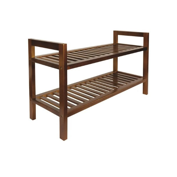 All Set 2 Tier Wooden Shoe Rack (Brown Stained) 270Wx400Hx700L (6024988917912)