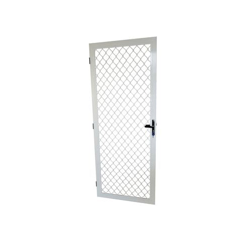 Aluminium 810 x 1980mm Black /White Fixed Security Grille Door (comes with Black door lock with two keys) (6917065834648)