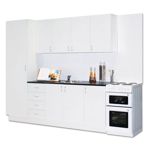 Complete Modular Economy Kitchen White - Flat Pack - Includes 25mm Benchtop - (Appliance not incl) (6780121710744)