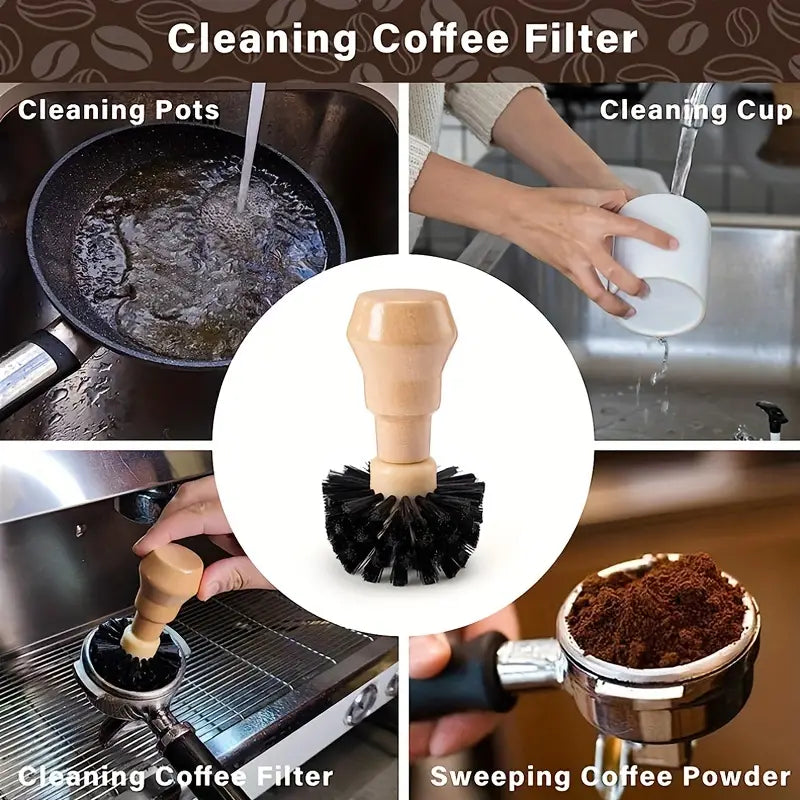 CAFE Coffee Portafilter Basket Cleaning Brush Stiff Bristles And Wood i Supply Solutions NZ