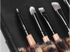 12PCS Makeup Brush Set with Roll Up Leopard Bag (4612331733049)