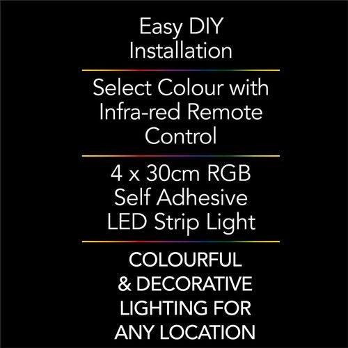 Arlec Cool White LED Strip Lights - 4 Pack