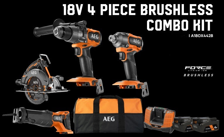 Powertool AEG 2x4Ah 18V FORCE Piece Brushless Combo Kit 2x4.0aH' – i  Supply Solutions NZ