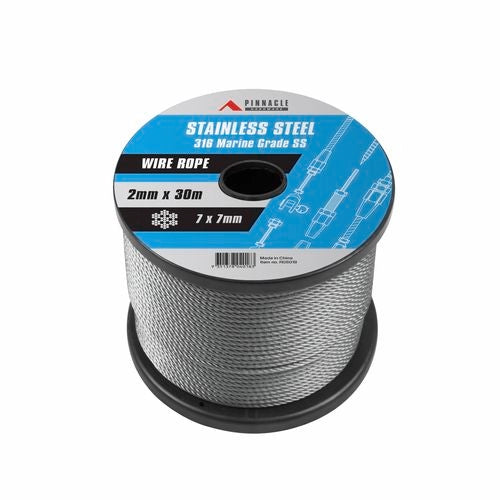Marine Pinnacle 2mm x 30m 316 Marine Grade Stainless Steel Wire Rope – i  Supply Solutions NZ
