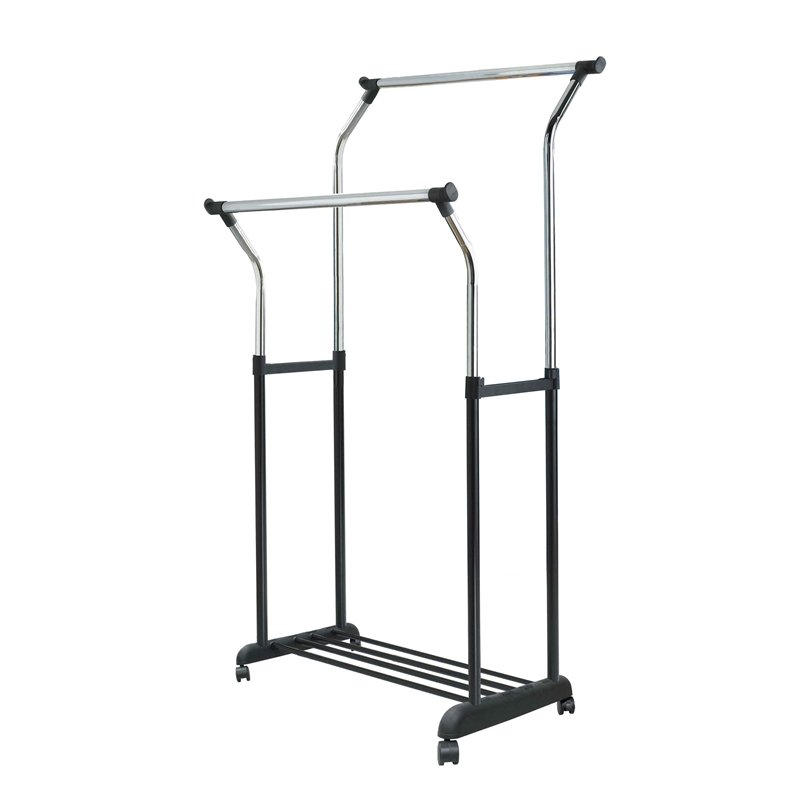 Double Bar Adjustable Height Garment Rack (90 x 52.5 x 111-170cm) (5257195028632)