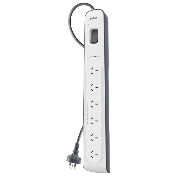 Belkin Surgemaster 6-Outlet Surge Protector with 2m Cord (6950399705240)