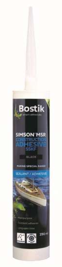 Bostik Simson MSR Marine Construction Adhesive-Black 290ml (Each) (5851172896920)