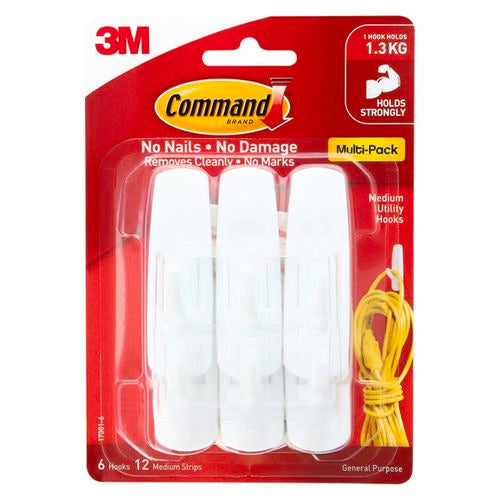 Command Medium Hooks - 6 Pack (6903982129304)