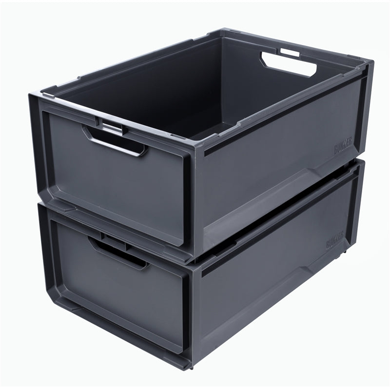 Ezy Storage 44L Grey Bunker System Crate (fully collapseable, stackable) (6146281504920)