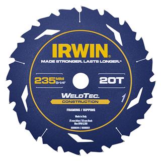 Irwin Circular Saw Construction Blade 235mm 20T (6839655628952)