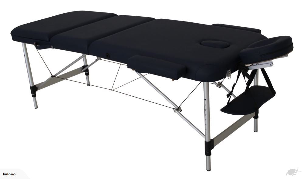 Massage Table Portable 2 Fold - Black with Carry Case (4551361101881)