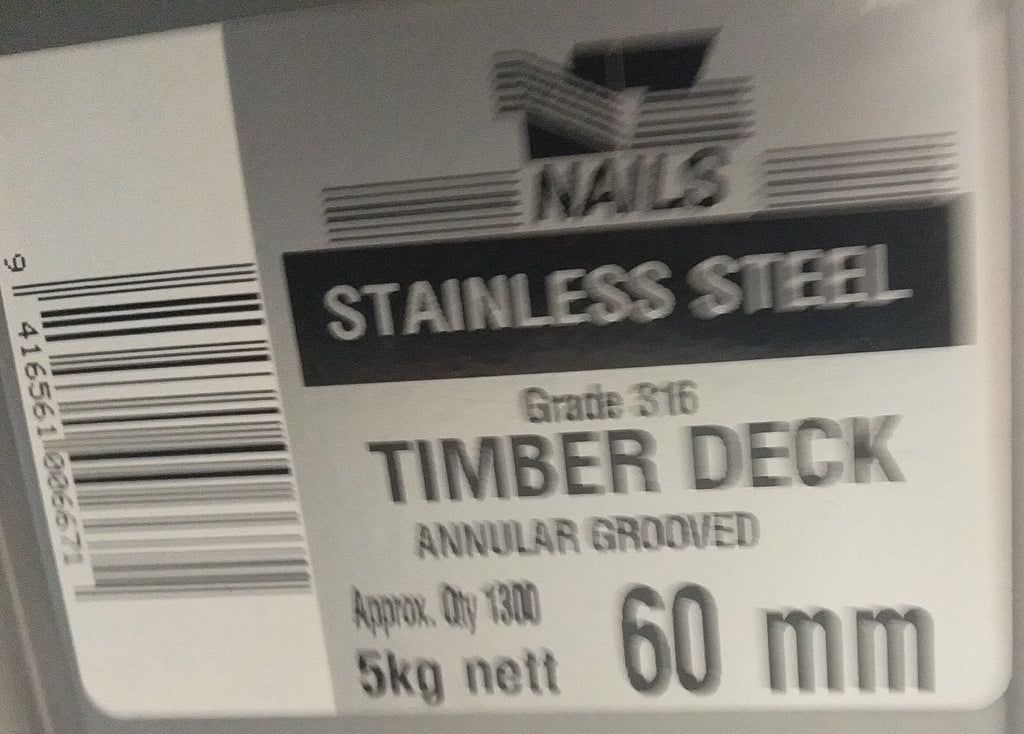 NZ Nails Timber 60x3.15mm 316 S/S Nail - 5kg Box (6905048531096)