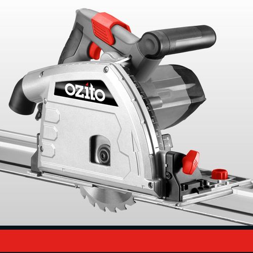 Ozito 165mm 1200W Plunge Track Saw Kit - (2 x 700mm guide rails & clamps included) (6864554164376)