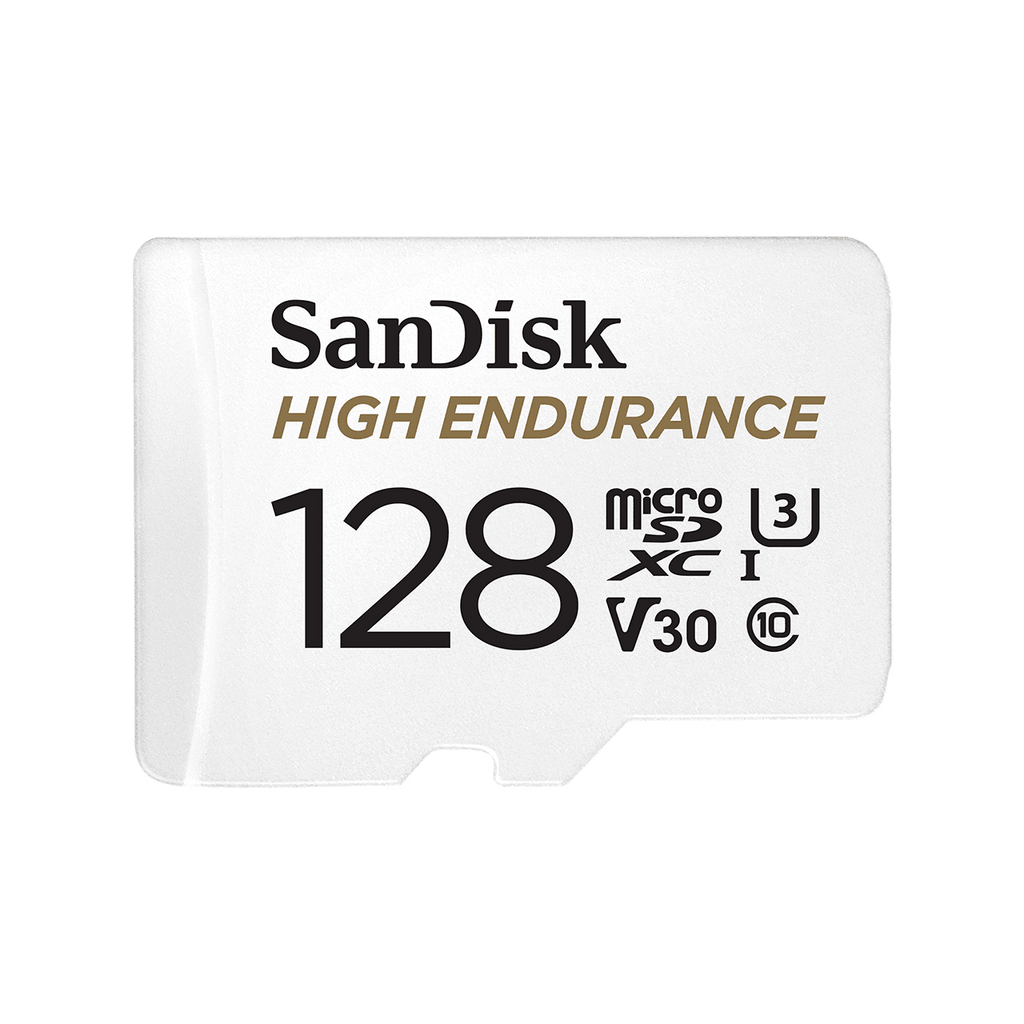 SanDisk 128GB High Endurance Video MicroSDXC Card with Adapter for Dash Cam and Home Monitoring systems - C10, U3, V30, 4K UHD, Micro SD Card - SDSQQNR-128G-GN6IA (6281471787160)