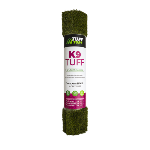 Tuff Turf 4m x 1m x 25mm K9 Pile Synthetic Turf - Pre-packed Roll (7052428607640)