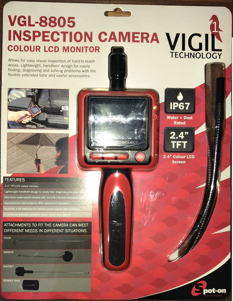 VGL Inspection Light Camera 1meter, 2.4'' Color Screen (5512354529432)