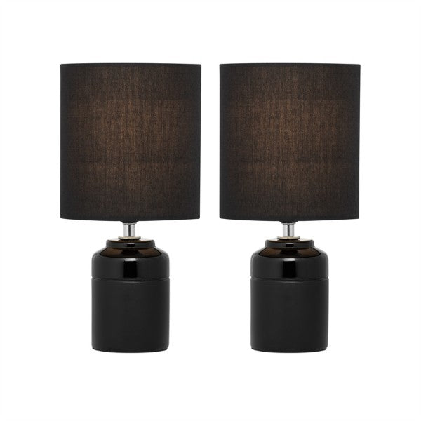 Verve Design Black Asher Table Lamps - Twin Pack (Includes Bulbs) (6167085351064)