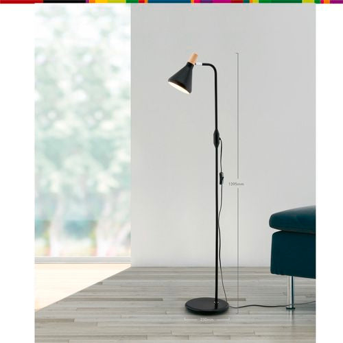 Verve Design Black Mateo Floor Lamp (Includes Bulb) (6917038932120)