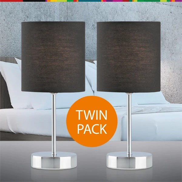 Verve Design Black MiaCEA Touch Table Lamp - 2 Pack (Includes Bulb) (6025047244952)