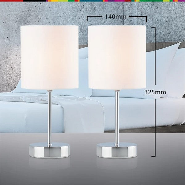 Verve Design White Mia Touch Table Lamp - 2 Pack (Includes Bulbs) (6025054519448)
