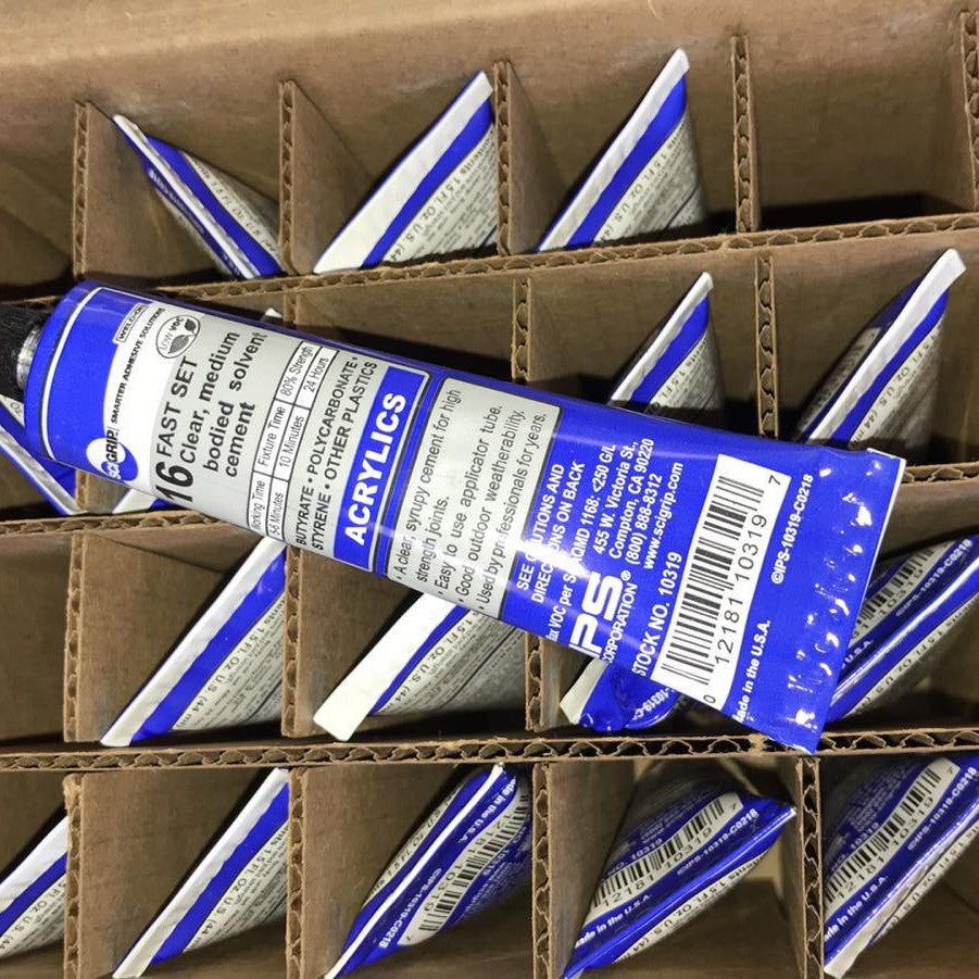 WELD-ON 16 Acrylic Plastic Cement 146ml - BONDS Acrylic, Rigid PVC, ABS, styrene, butyrate, polycarbonate to themselves and each other. (5848391647384)